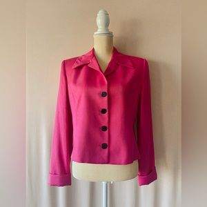 Vintage Ellen Tracy Blazer silk fuchsia size 8